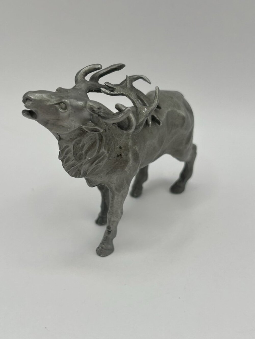 Vintage Pewter Elk Deer Buck Figurine Wildlife Cabin Lodge Decor Collectible - Picture 2 of 16